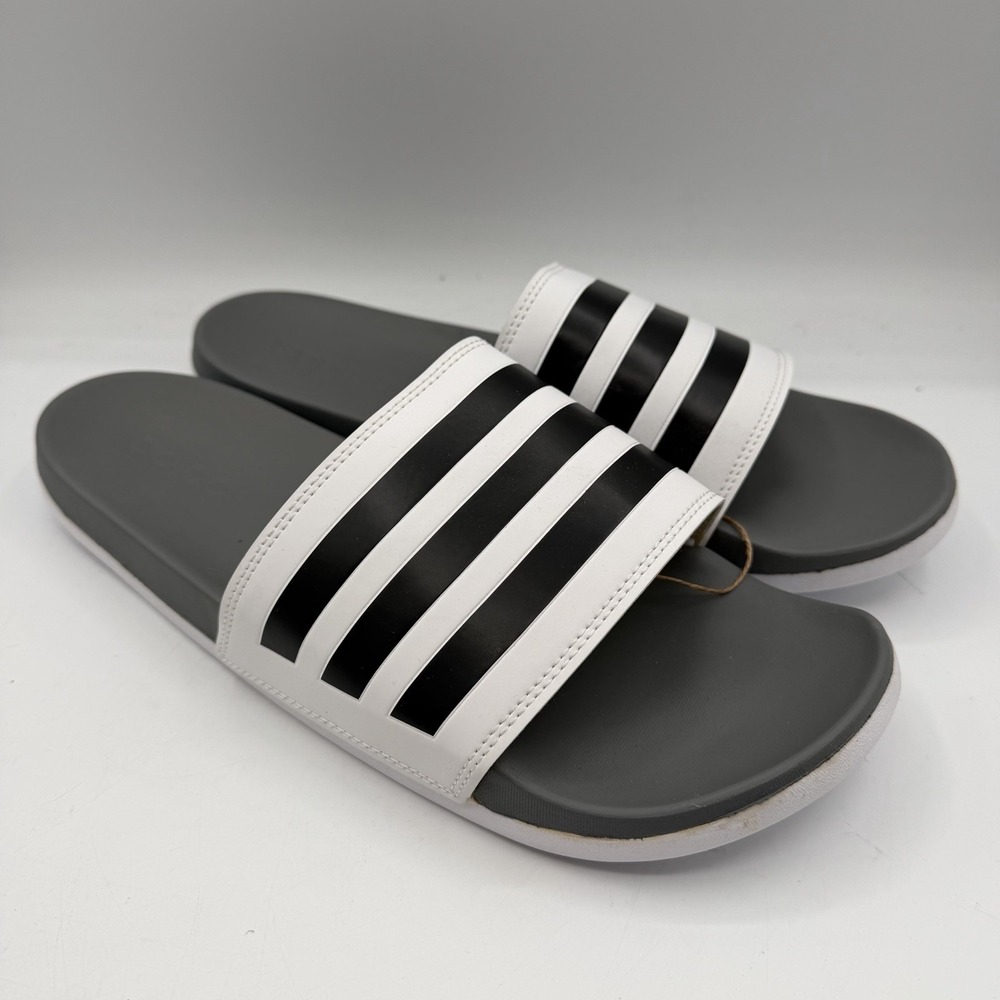 Adidas Adilette Comfort Slide Mens 7 Womens 8‎ White Grey Beach Sandals GZ5895